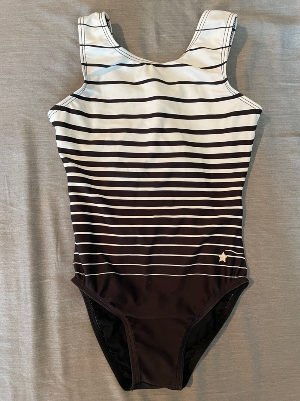 Destira Black and White Striped Gymnastics Leotard